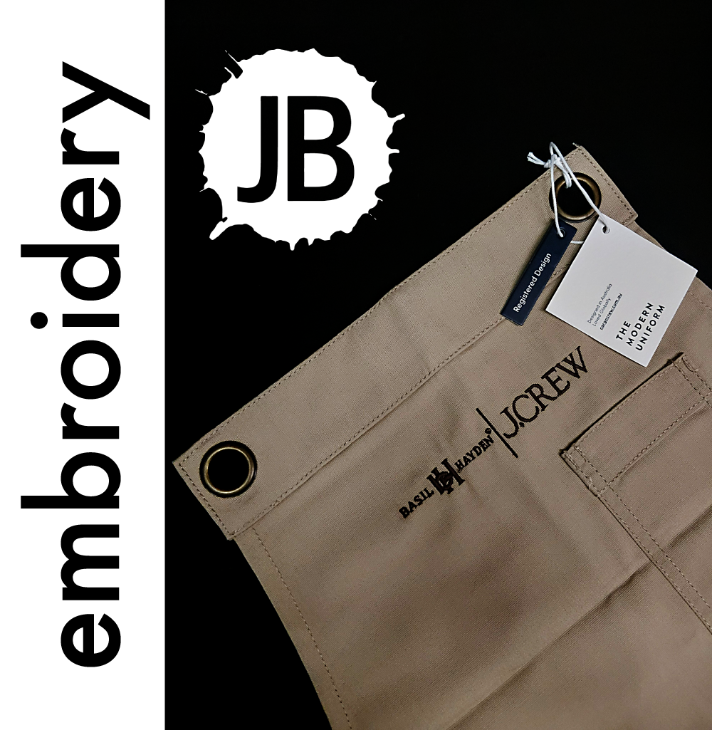 Custom embroidered apron for hospitality brand